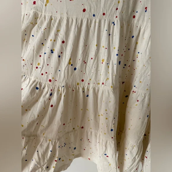 Sol Angeles Essential Tiered Tank Dress 100% Cotton Paint Splatter - Picture 3 of 7